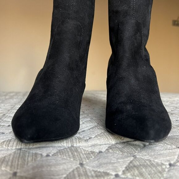 Steve Madden Rational Black Stretch Faux Suede Over The Knee Boots Women’s 7.5 M - Picture 9 of 16